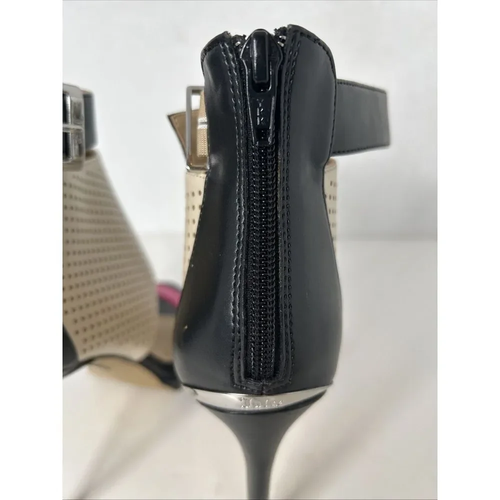 Juicy Couture Atarah Ice Perforated Strapped Stiletto Platform Pumps Sz 8.5M New - Picture 5 of 10